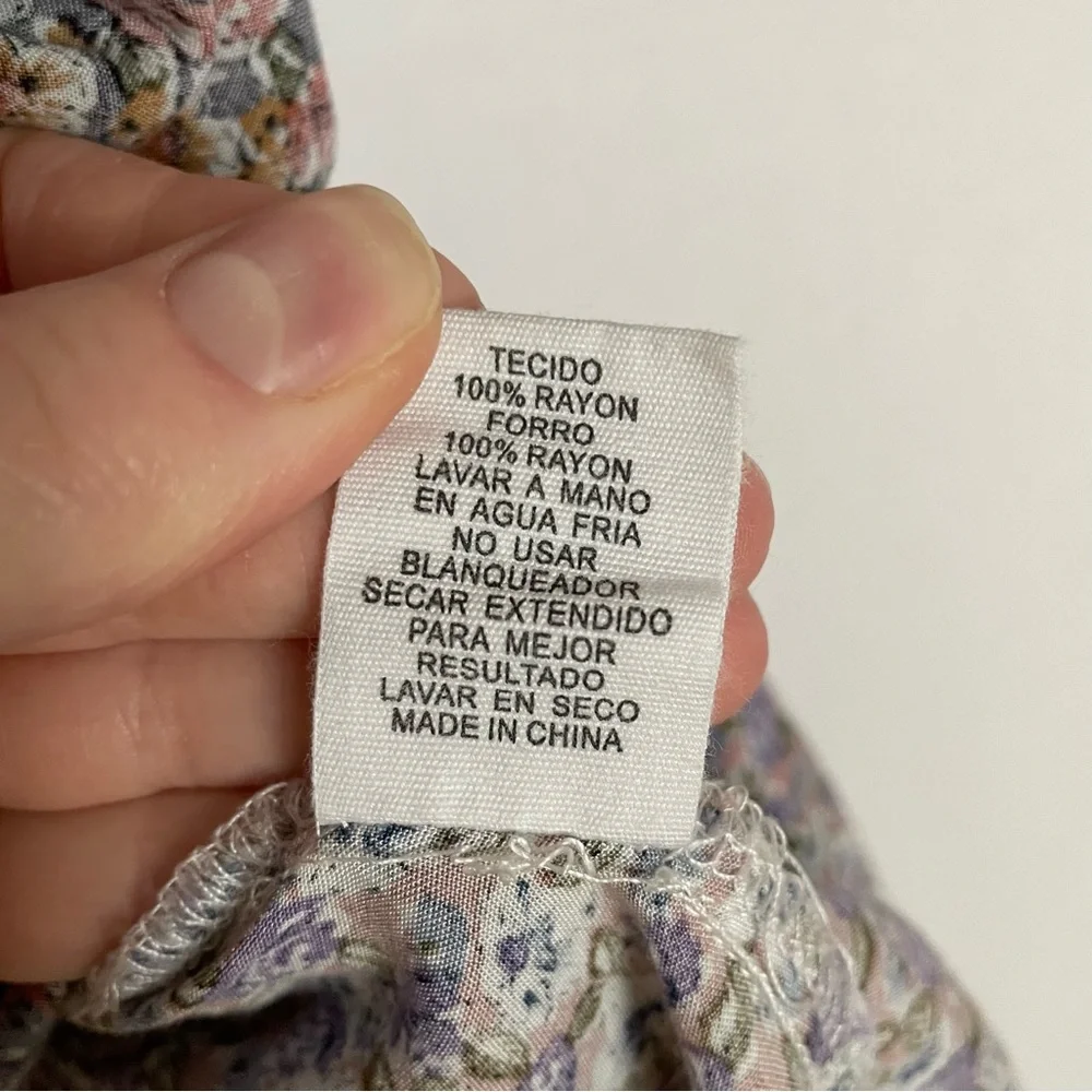Storia Boho Smocked Chest Mixed Floral Print Tiered Peasant Mini Dress_9